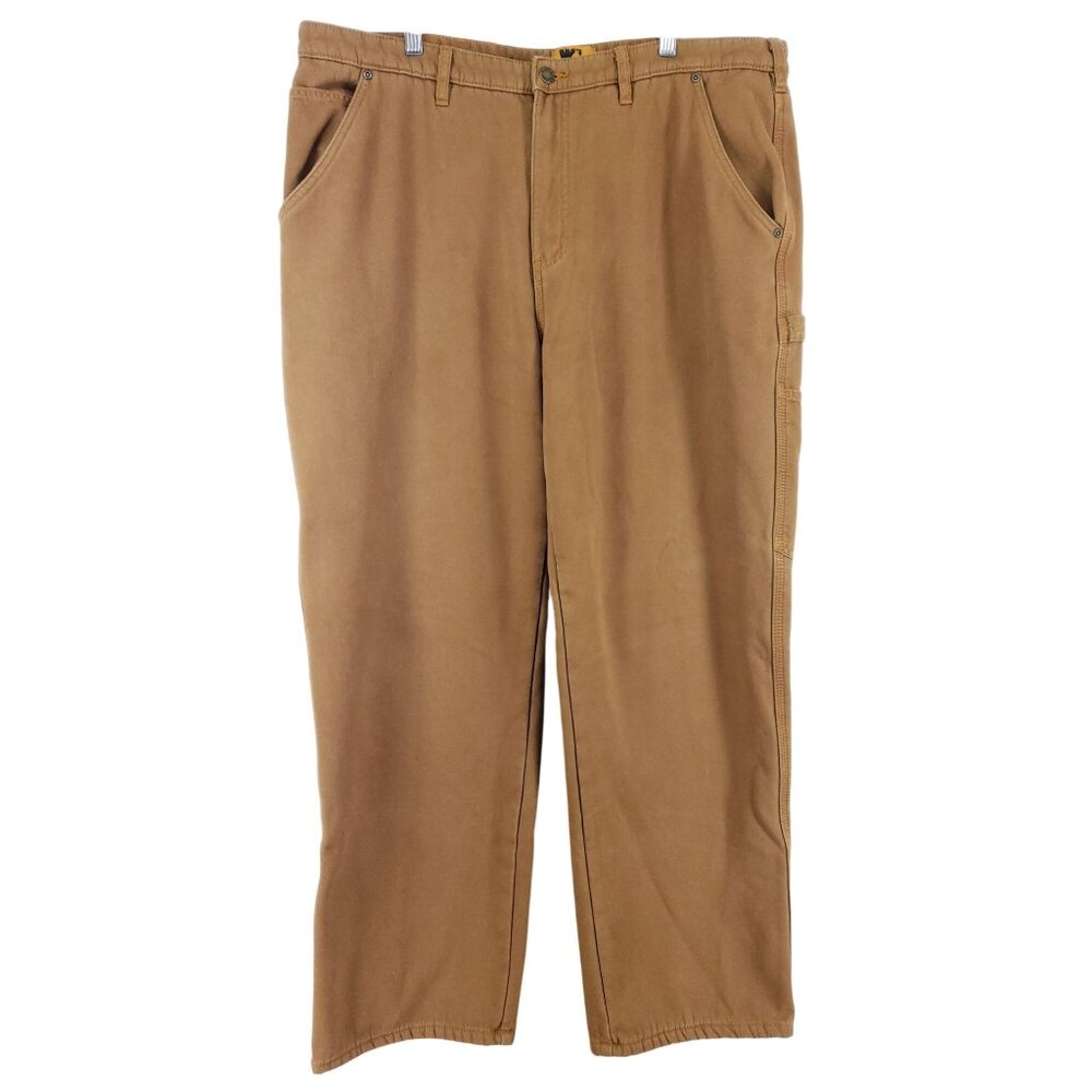 Wells Lamont Mens 38/30 Fleece Lined Pants Sand Cotton Blend High Rise Zip